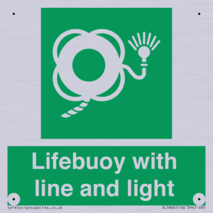 Lifebuoy with line and light